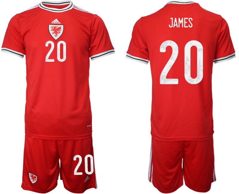 Cheap Men 2022 World Cup National Team Welsh home red 20 Soccer Jersey